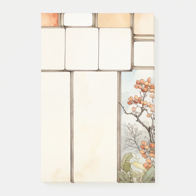 Bloco De Notas Flores aritméticas irregulares Escrevendo quadros  (Frente)