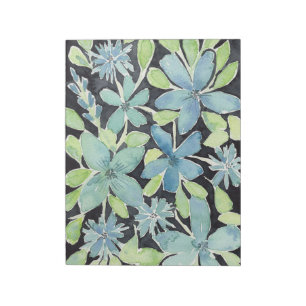 Bloco De Notas Flores Azuis