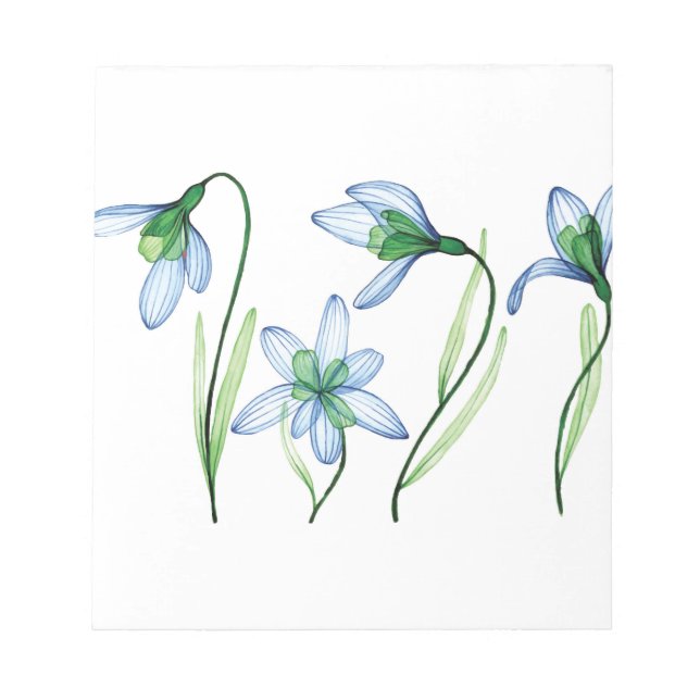 Bloco De Notas Flores azuis (Frente)