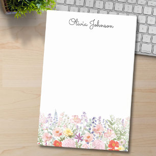 Bloco De Notas Flores Bonitas Coloridas Jardim Floral Personaliza