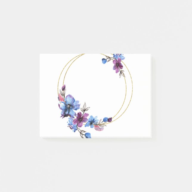 Bloco De Notas Flores Círculo Frame Frame Frontal 2 (Frente)