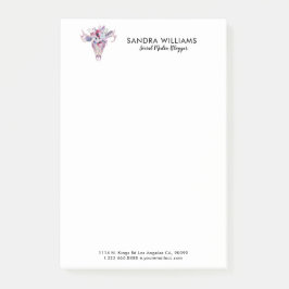 Bloco De Notas Flores coloridas ilustração do crânio de vassoura