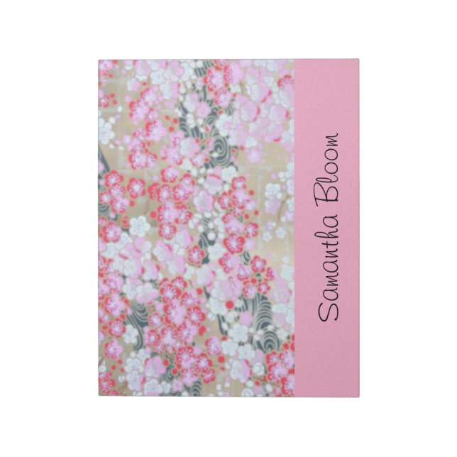 Bloco De Notas Flores Cor-de-rosa, brancas e vermelhas (Invertido)