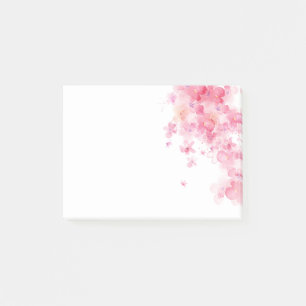 Bloco De Notas Flores cor-de-rosa macias da aguarela