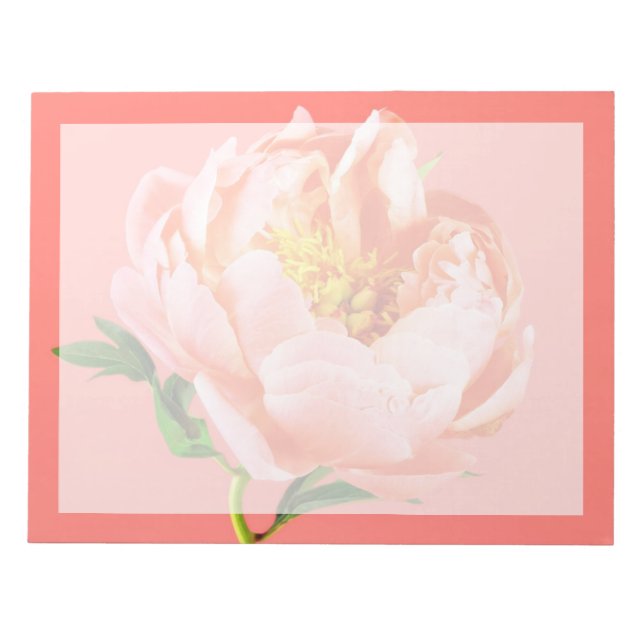 Bloco De Notas Flores | Coral Peony Blossom (Frente)