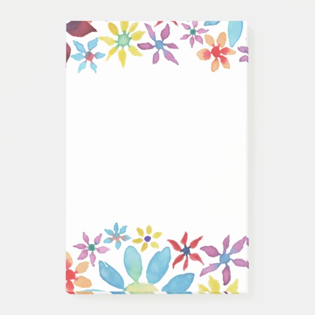 Bloco De Notas Flores da cor de água (Frente)