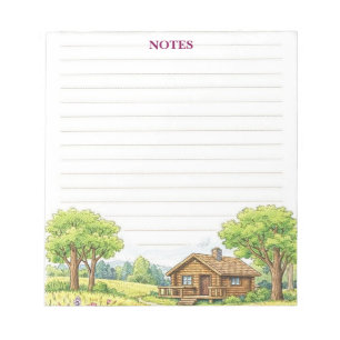 Bloco De Notas Flores da Primavera Brancas Personalizadas Aquarel