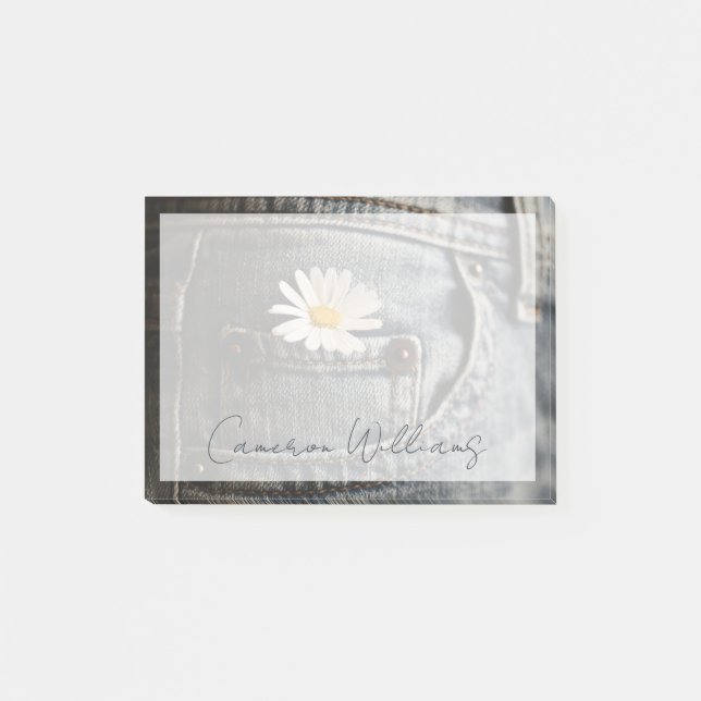 Bloco De Notas Flores | Daisy in Jeans Pocket (Frente)