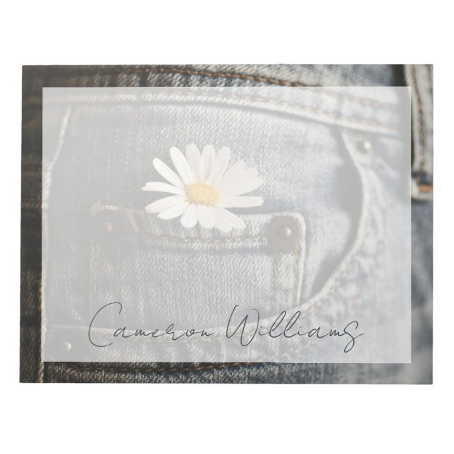 Bloco De Notas Flores | Daisy in Jeans Pocket (Frente)