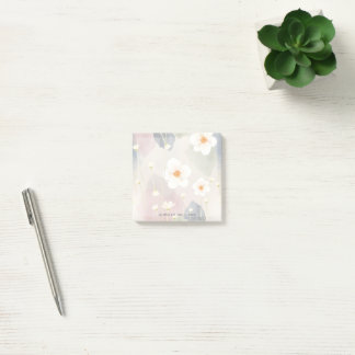 Bloco De Notas Flores de Aquarela Coloridas Bonitas Florais Perso