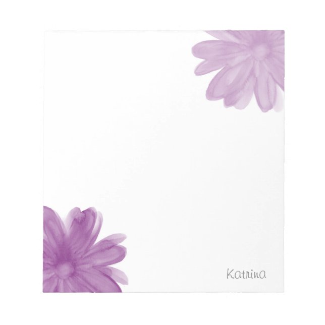 Bloco De Notas Flores de Aquarela de Plum (Frente)
