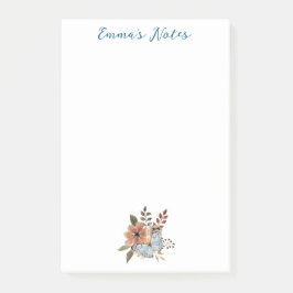 Bloco De Notas Flores de Aquarela Fofas, Personalizadas Simples