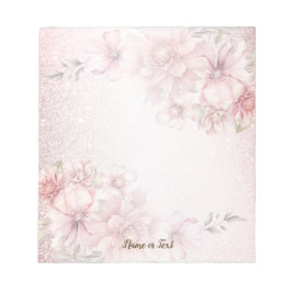 Bloco De Notas Flores de Aquarela Rosa Brilhantes Brilhantes Mode