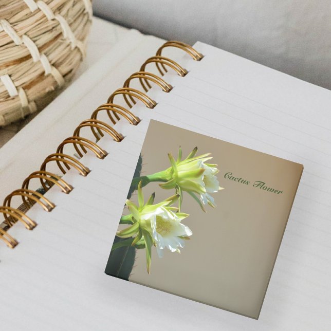 Bloco De Notas Flores De Cactus Brancos Nota Botânica Floral (Criador carregado)