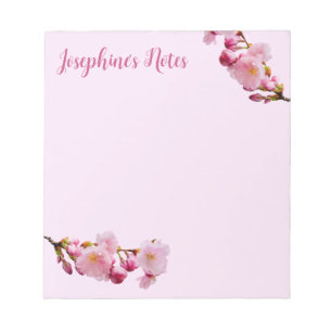 Bloco De Notas Flores de Cerejeira Rosa Sakura Florais de Primave
