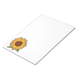 Bloco De Notas Flores de Desenho Animado, Girassol Floral de Verã