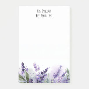 Bloco De Notas Flores de Lavanda Personalizadas Agradecimento aos