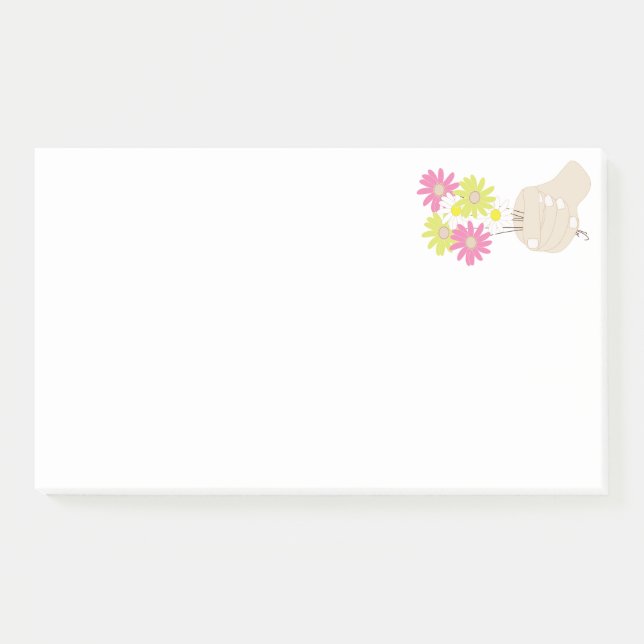 Bloco De Notas flores de mão (Frente)