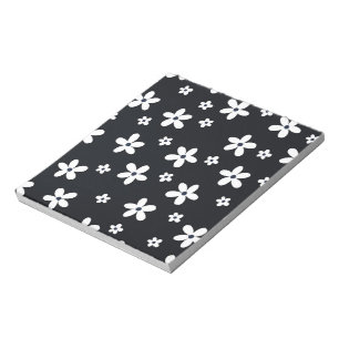 Bloco De Notas Flores de Margarida Negra-Negra Summer Boho