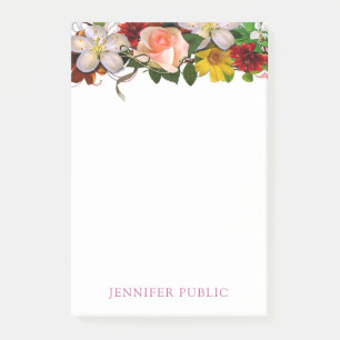 Bloco De Notas Flores de Modelo modernas Elegantes Florais de Aqu