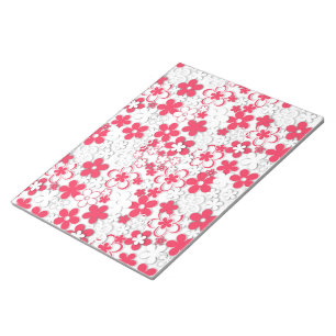 Bloco De Notas Flores de papel vermelho e branco