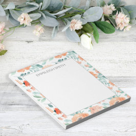 Bloco de Notas Flores de Pêssego Meninas Lindas Fo