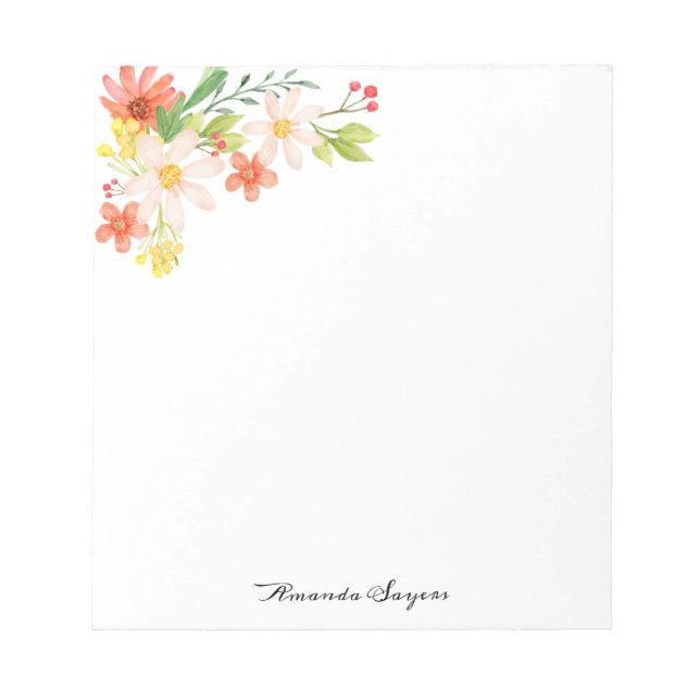 Bloco De Notas Flores de primavera (Frente)