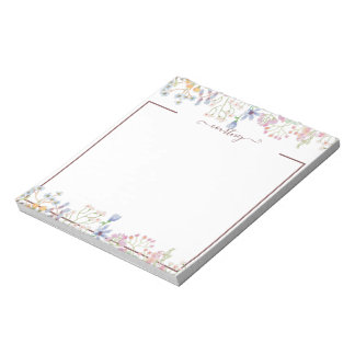 Bloco De Notas Flores de primavera aquarela personalizadas