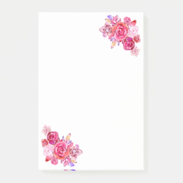 Bloco De Notas Flores de Rosas buquês (Frente)