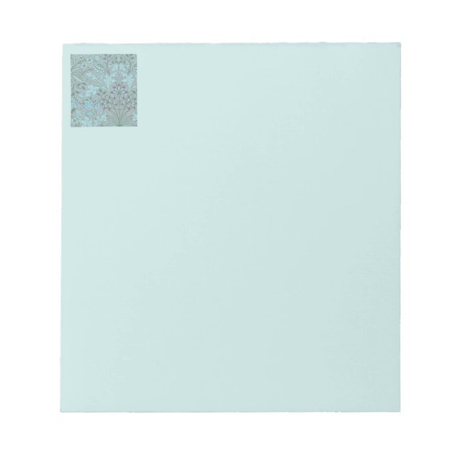 Bloco De Notas Flores Decorativas Azul Pastel (Frente)