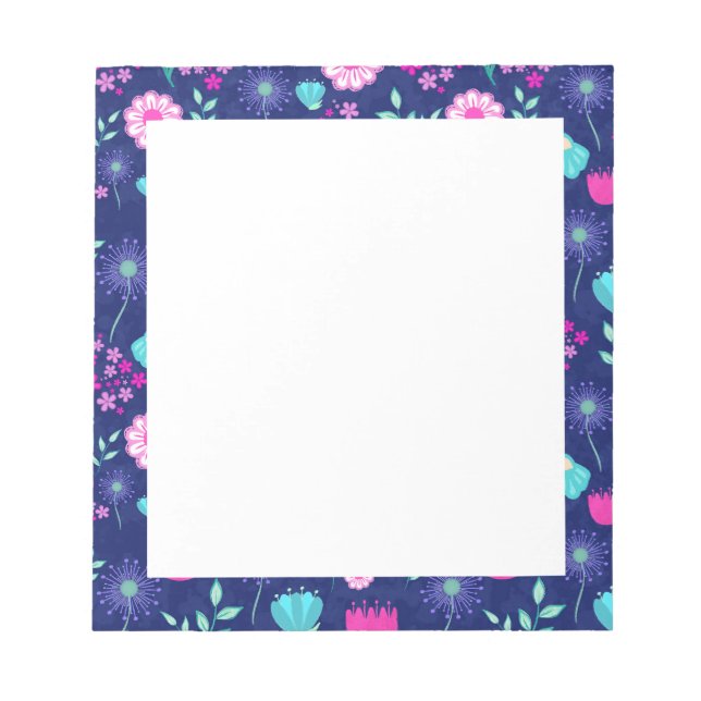 Bloco De Notas Flores Delicadas e Detalhes Botânicos (Frente)