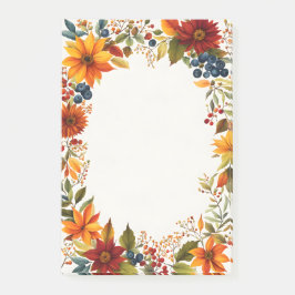 Bloco De Notas Flores e Bagas do Tema Outono