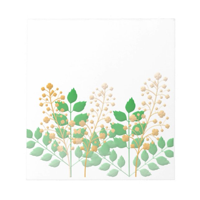 Bloco De Notas Flores e Folhas de Jardim (Frente)