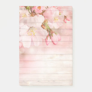 Bloco De Notas Flores e grão de madeira