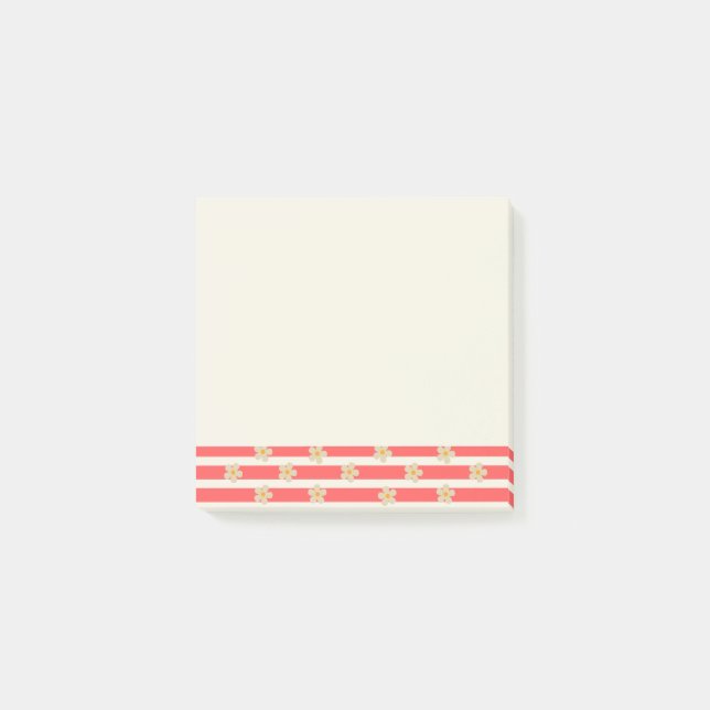 Bloco De Notas Flores em Notas Post-It® Listras (Frente)