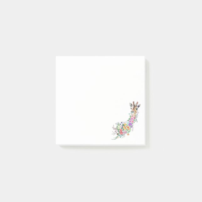Bloco De Notas Flores Girafa Sticky Notes (Frente)