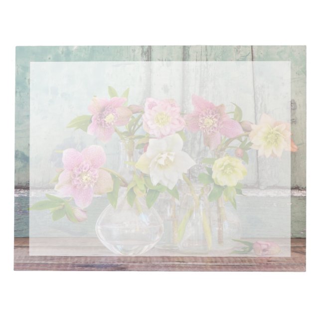 Bloco De Notas Flores | Hellebores em Vases (Frente)