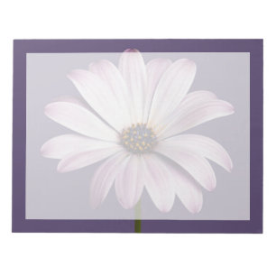 Bloco De Notas Flores Margarida Branca e Roxa