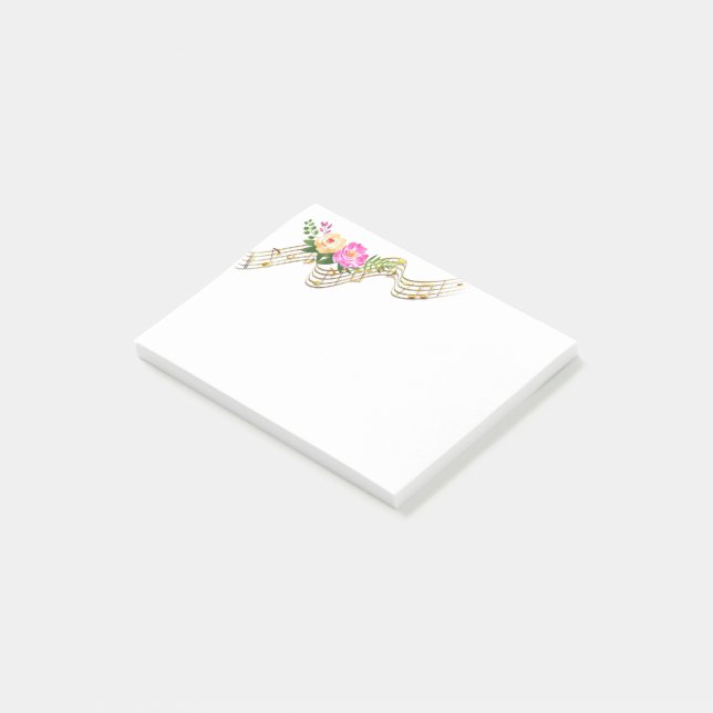 Bloco De Notas Flores Musicais (Inclinado)