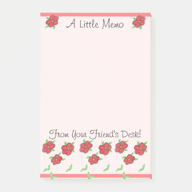 Bloco De Notas Flores no Coral (Frente)