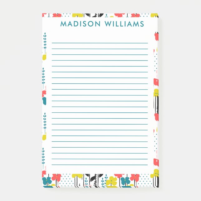 Bloco De Notas Flores - Notas de posto (Frente)