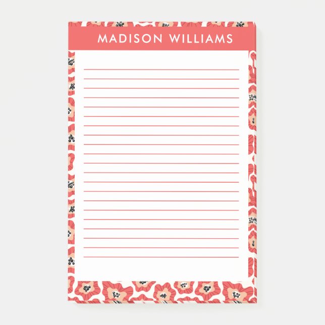 Bloco De Notas Flores - Notas de posto (Frente)