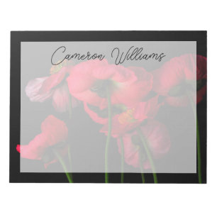 Bloco De Notas Flores Papagaios vermelhos