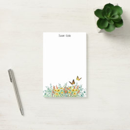 Bloco De Notas Flores Personalizadas de Primavera Feliz Borboleta