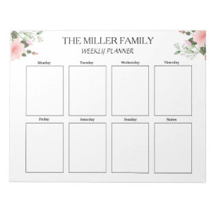 Bloco De Notas Flores - Personalizado por Planejador Semanal