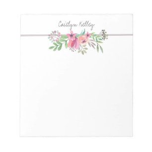 Bloco De Notas Flores pintadas personalizadas
