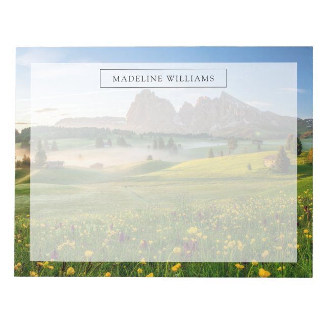 Bloco De Notas Flores | Primavera Alpe di Siusi Langkofel (Frente)