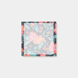 Bloco De Notas Flores rosa e coral