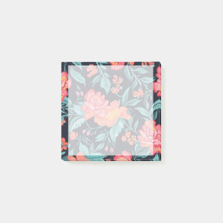 Bloco De Notas Flores rosa e coral