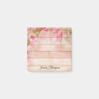 Bloco De Notas Flores Rosa Personalizadas E Notas De Posto De Mad